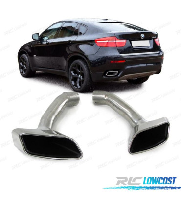PONTEIRAS DE ESCAPE BMW X6 E71 08-14 LOOK M CROMADO + MOLDURA DE ESCAPE