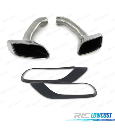 PONTEIRAS DE ESCAPE BMW X6 E71 08-14 LOOK M CROMADO + MOLDURA DE ESCAPE