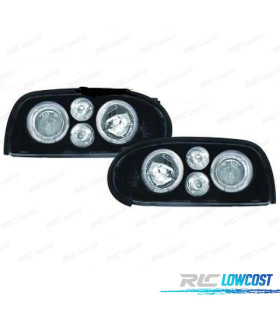 FARÓIS ANGEL EYES VOLKSWAGEN VW GOLF 3 MKIII 91-97 FUNDO PRETO