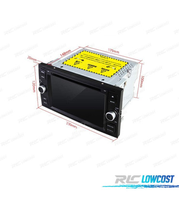 AUTO RÁDIO GPS PARA FORD FOCUS C-MAX GALAXY FIESTA TRANSIT 7" ANDROID 11 OCTA CORE 2DIN MULTIMEDIA WIFI DVD