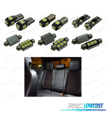 KIT COMPLETO 13 LAMPADAS LED INTERIOR PARA SEAT LEON MK1 1 M 1M1 HATCHBACK 99-06