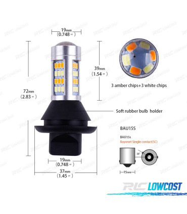 LÂMPADAS BAU15S LUZ DIURNA LED DRL + PISCAS CANBUS