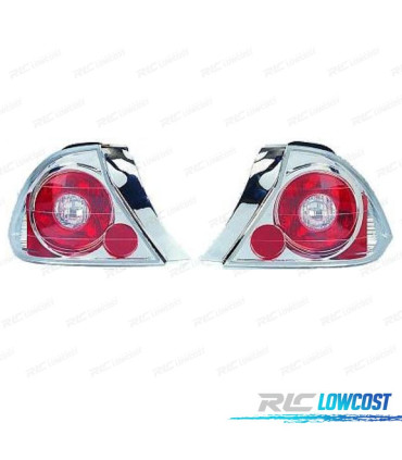 FAROLINS TRASEIROS HONDA CIVIC 01-03 LOOK LEXUS CROMADO