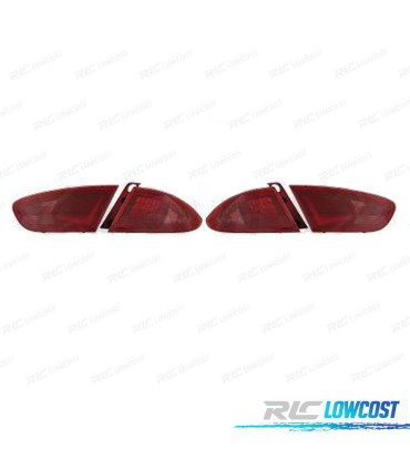 FAROLINS TRASEIROS SEAT LEON 1P 09-12 LIGHT BAR VERMELHO FUMADO FACELIFT LOOK