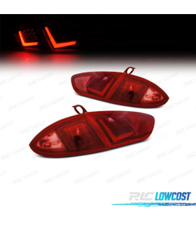 FAROLINS TRASEIROS SEAT LEON 1P 09-12 LIGHT BAR VERMELHO FUMADO FACELIFT LOOK