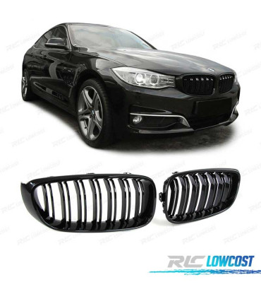 GRELHA DUPLA BMW SERIE 3 GT F34 13-18 LOOK M4 PRETO BRILHANTE