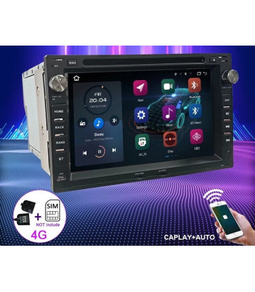 AUTO RADIO ANDROID 10 2DIN 7" PARA VOLKSWAGEN VW USB GPS TACTIL HD