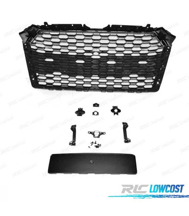 GRELHA FRONTAL AUDI A4 B9 15-19 LOOK RS4 CROMADO PRETO PDC
