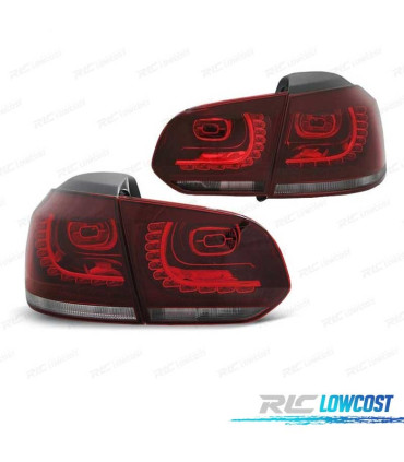 FAROLINS TRASEIROS LED VOLKSWAGEN VW GOLF 6 MK VI 08-12 VERMELHO BRANCO