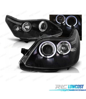 FARÓIS ANGEL EYES CITROEN C4 04-09 FUNDO PRETO