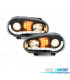 FARÓIS COM LUZ DIURNA LED VOLKSWAGEN VW GOLF 4 FUNDO PRETO + CROMADO