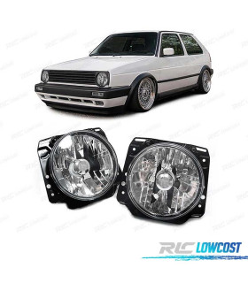 FARÓIS VOLKSWAGEN VW GOLF 2 83-91 FUNDO CROMADO