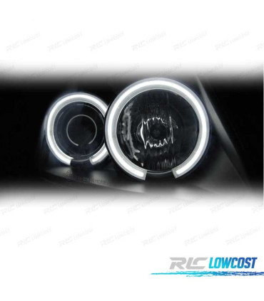FARÓIS ANGEL EYES CCFL SUZUKI SWIFT 05-10 FUNDO PRETO