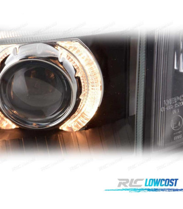 FARÓIS ANGEL EYES FIAT PUNTO 93-99 FUNDO PRETO