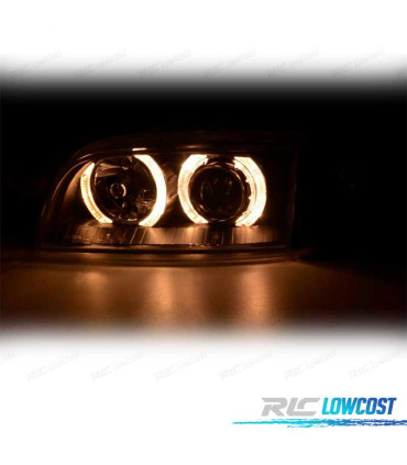 FARÓIS ANGEL EYES FIAT PUNTO 93-99 FUNDO PRETO
