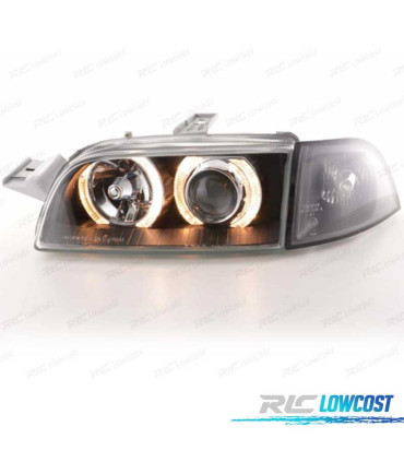 FARÓIS ANGEL EYES FIAT PUNTO 93-99 FUNDO PRETO
