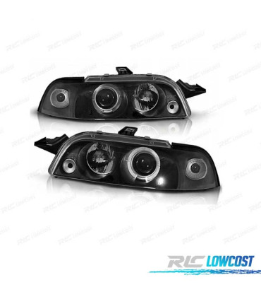 FARÓIS ANGEL EYES FIAT PUNTO 93-99 FUNDO PRETO CCFL