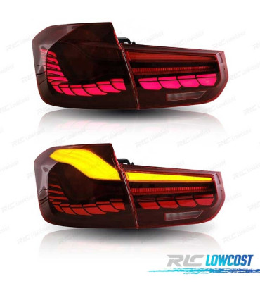 FAROLINS BMW F30 FULL LED LIGHT BAR OLED VERMELHO