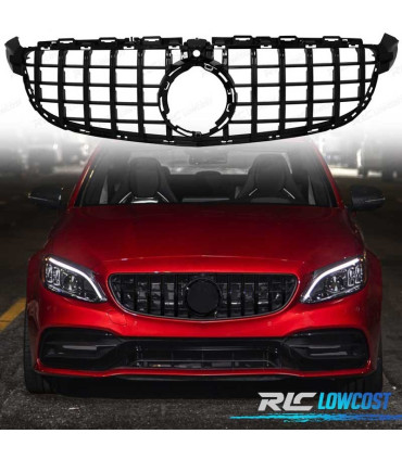 GRELHA FRONTAL MERCEDES W205 15-17 LOOK AMG GT CAMARA PRETO BRILHO