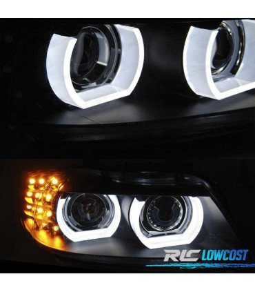 FARÓIS ANGEL EYES AFS U 3D XENON LED BMW SERIE 3 E90 E91 08-12 FUNDO PRETO