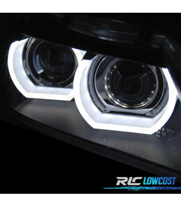 FARÓIS ANGEL EYES AFS U 3D XENON LED BMW SERIE 3 E90 E91 08-12 FUNDO PRETO