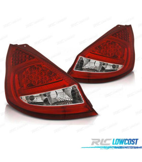 FAROLINS TRASEIROS LED PARA FORD FIESTA 08-12 VERMELHO BRANCO