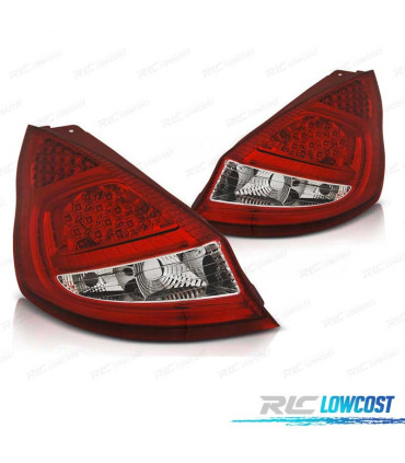 FAROLINS TRASEIROS LED PARA FORD FIESTA 08-12 VERMELHO BRANCO