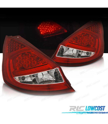 FAROLINS TRASEIROS LED PARA FORD FIESTA 08-12 VERMELHO BRANCO