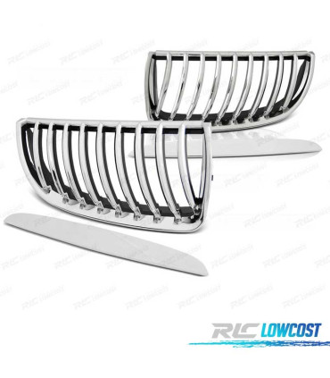 GRELHAS FRONTAIS BMW E90 E91 05-08 CROMADAS