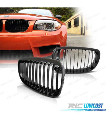 GRELHAS FRONTAIS BMW E81 E87 E82 E88 LOOK M PERFORMANCE PRETO BRILHANTE 07-11