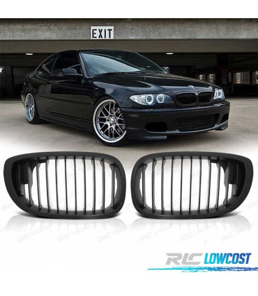 GRELHAS FRONTAIS BMW E46 03-06 COUPE CABRIO PRETO MATT