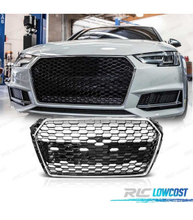 GRELHA FRONTAL AUDI A4 B9 15-19 CROMO PRETO LOOK RS4