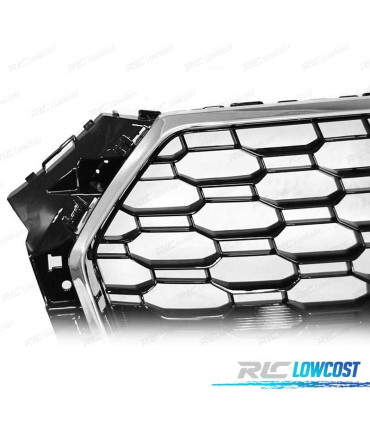 GRELHA FRONTAL AUDI A4 B9 15-19 CROMO PRETO LOOK RS4
