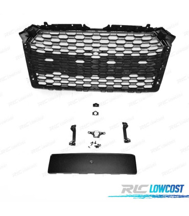 GRELHA FRONTAL AUDI A4 B9 15-19 CROMO PRETO LOOK RS4