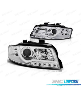 FARÓIS AUDI A4 00-04 LUZ DIURNA DRL CROMADO