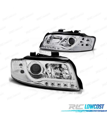 FARÓIS AUDI A4 00-04 LUZ DIURNA DRL CROMADO