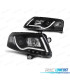 FARÓIS OPTICAS AUDI A6 C6 04-08 LUZ DIURNA DRL LED PRETO