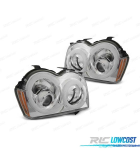 FARÓIS OPTICAS JEEP GRAND CHEROKEE 05-08 LUZ DIURNA LED CROMADO