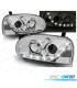 FARÓIS COM LUZ DIURNA LED VOLKSWAGEN VW GOLF 3 MKIII 91-97 FUNDO CROMADO