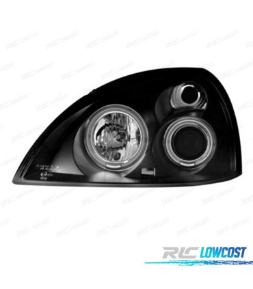 FARÓIS ANGEL EYES CCFL RENAULT CLIO 01-05 FUNDO PRETO