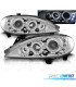 FARÓIS FRONTAIS RENAULT MEGANE 99-02 ANGEL EYES LED FUNDO CROMADO