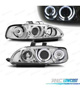 FARÓIS HONDA CIVIC 91-95 4D ANGEL EYES CROMADOS