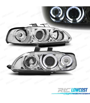 FARÓIS HONDA CIVIC 91-95 4D ANGEL EYES CROMADOS
