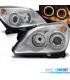 FARÓIS FRONTAIS ANGEL EYES PARA OPEL ASTRA H FUNDO CROMADO