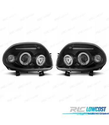 FARÓIS RENAULT CLIO II 98-01 ANGEL EYES PRETO