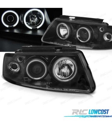 FARÓIS VOLKSWAGEN VW PASSAT B5 3B 96-00 ANGEL EYES CCFL FUNDO PRETO