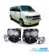 FARÓIS ANGEL EYES VOLKSWAGEN VW T4 CARAVELLE 97-03 FUNDO PRETO
