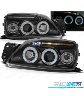 FARÓIS ANGEL EYES FORD FIESTA 99-02 FUNDO PRETO