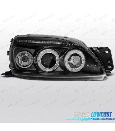 FARÓIS ANGEL EYES FORD FIESTA 99-02 FUNDO PRETO