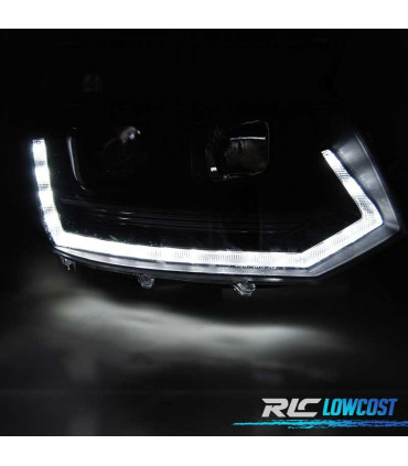 FARÓIS VOLKSWAGEN VW MULTIVAN CARAVELLE T5 10-15 LOOK T6 DRL LED PRETO
